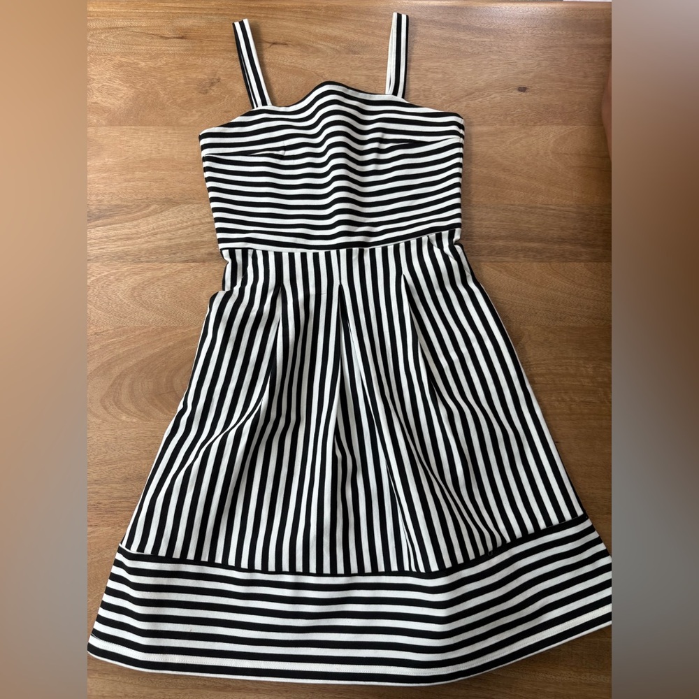 WOMENS Short Black and White Stripped Dress - Size XS